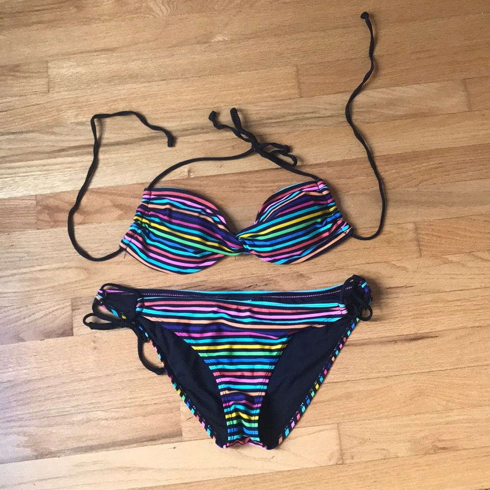 ⚡️Rainbow Striped Two Piece Bikini Swimsuit